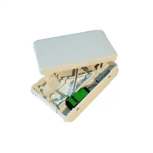 CAJA DE TERMINALES DE FIBRA OPTICA. DIMENSIONES 105X70X17 MM, MATERIAL ABS.